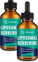 Lipomal Berberine HCL Liquid Drops - Advanced 12- 1 Herbal Formula with Ceylon Cinnamon, Bitter Melon, Green Tea & More - 4 Fl Oz
