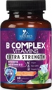 B Kompleks Vitamin Capsules - dengan Vitamin B12 B6 B100 C Biotin Folate & Folic Acid - Tambahan untuk Hati, Otak, & Nerve Dukungan - Super B-Complex untuk Imune & Energy Support - 60 Capsules