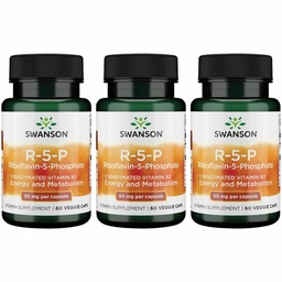 Swanson R-5- P (Riboflavin-5- Pfoshate) - Vitamin B2 Promoting Energy, Metabolisme & Vision Health - Natural Wellness Formula - (60 Capsules) (3 Pack)