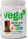 Vega Organik All-inOne Vegan Protein Mocha (9 Pelayan) Superfood Ingredictions, Vitamin untuk Dukungan Keto Friendly, Pea Protein untuk Perempuan & Men, 12.7oz (Packaging May Wary)