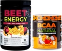 Nutrologi Beet Natural O2, Pra Workout Powder, Passion Fruit Flavor (30 Servings) BCAA Natural, Plant Based BCAA Powder, Orange Coconut Flavor (30 Servings)