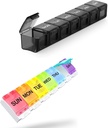 2 Paket Extra Large Pill Organizer, Kotak Pil Mingguan, Pill Case, Medicine Organizer untuk Vitamin, Fish Oils atau Sukuos