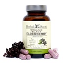 Herbal Roots Organik Hitam Elderberry Capsules 124; Max Kekuatan 124; Dibuat dengan Sambucus Organik 124; 60 Vegan Capsules
