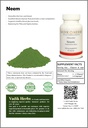 Sertifikasi Organik Vadik Herbs Neem (Azadirachta Indica) Powder 1lb. Pack: 124; Excellent Blood Cleanser, Support Healthy Blood Glevels, balancing for Pitta and Kafa Doshas