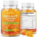 Shilajit Gummies 1000mg Sugar Free - Shilajit Suplement for Men & Women - High in 85 + Trace Minetas & Fulvic Acid - Energy, Brain, Imunity - 60 Gummies