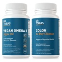 Dr. Tobias Vegan Omega 3 Algae Oil dan Colon 14 Day Cleanse for Improved Ditraffic, Gut & Immune Support, and Overall Health