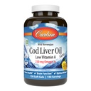 Carlson - Cod Liver Oil Gems, Low Vitamin A, 230 mg Omega-3s, Norwegia, Tertangkap Liar, Sumpably Sourtgels, 150 Softgels