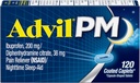 Advil PM Caplets 120 ea (Pack of 3)