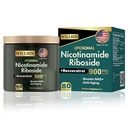 NAD + Supplemen - Lipomal Nicotinamide Riboside, Resveratrol, Suplemen Kemurnian Tinggi Quercetin NAD untuk Anti- Aging, Energi - 80 Capsules (40 Serving)