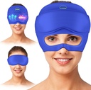 Migraine Relief Cap - 2 in 1 Sooting Headache Relief Cap with Detacsible Eye Mask 20% Extra Gel - Headache Hat for Migraines - Cold Head Wrap Products for Stress, Tension, Hangover & Puffy Eyes