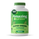 Amazing Grass Greens Blend Superfood Capsules: Super Greens with Organic Spirulina, Chlorella, Beet Root Powder, Digevical Enzymes & Propoles, 150 Capsules (Packaging May Vary)