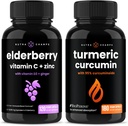 NutraChamps Elderberry dan Turmeric Curcumin Capsules Bundle