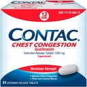 Contac Chest Contraffic, Maximum Power Expectorant Cough and Thins and Loosen Mucus, Extended Rilis Tablet, Guaafenesin 1200 mg, Extended Rilis Tablet, 21 Count