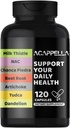 ACAPELLA Milk Thistle, NAC, Chanca Piedra, Beetroot, Artichol, TuDCA, Dandelion Capsule, Liver Cleanse Suplemen dengan Turmeric, Ginger, Panax Ginseng, Berberine (1)