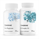THORNE - Nutrient Essenitials Duo - Iron Bisglycinate & B- Complex # 12 untuk Dukungan Energi dan Gedung Darah - 60 Servis