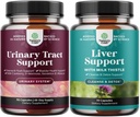 Bundle of D Mannose Capsules with Cranberry Juice Powder & Dandelion for Urinary Trakt Health and Liver Dukung Milk Thistle Suplemen dengan Root Dandelion, Zolin, Beetroot & Artichoke Extract