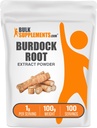BulkSupplements.com Burdock Root Extract Powder - Burdock Root Powder, Herbal Suplemen - Vegan & Gluten Bebas, 1g per Serving, 100g (3.5 oz) (Paket 1)