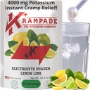 Krampade Original Lemon Lime 4K, 4000 mg Potasium Instant Crimp Relief Electrolite Drink Powder 124; Dirancang untuk Atlit dan Crampers 124; 19- Serving Presable Pouch