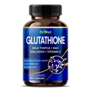 Grimmed Glutathione 11.200mg - X10 Power with Milk Thistle, NAC, Collagen, Vitamin C - Cellular Wellness, Radiant Skin - USA Made & Tested (150 Count (Paket 1)