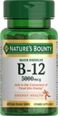 Nature 's Bounty Vitamin B12, Support Energy Metabolism and Nervous System Health, 5000mcg, 40 Quick Dissolve tablet