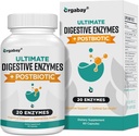 Enzymg Digetical Organically 1000mg dengan Postboles, 20 Enzyme Blend for Bloating, Optimal Ditrables dan Gut Fungsi, 60 Veggie Ctsules