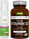 Vegan Vitamin D3 + Super B12-Kompleks 5000mcg Vegan Bundle, 365 100iu Tablets D3 + High Power B12 Cherry Flavor Sublingual Spray, oleh Igennus