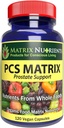 PCS Matrix - Lower PSA Levels for Heally Prostat - 100% Natural Ingredictions: Saw Palmetto, Rabdosia, Scute, Plantago Focium, Chrysantaoum, Ganoderma, Lotus Seed - Vegan Capsules (120ct)