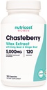 Nutricost Chasteberry Suplement for Women 120 Capsules, 5000mg Equalovalen Per Serving (dari 500mg of 10: 1 Extract), dengan Dong Quai & Ginger Root Extract, Vegetarian, Gluten Free & Nun-GMO