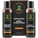 XIKEZAN Jenggot & Kondisioner Kondisioner Natural Softtener Set w / Argan & Joba Oils Smooths & Strengths Natal Menghentikan Stucking Stuffers Hadiah Hari Ayah untuk Pria-Nya Suami Ayah