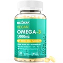 Vegan Omega 3 DHA EPA ALA Suplemen dengan 5000IU Vitamin D3 K2 (MK7), CoQ10 untuk Pria Perempuan 124; Ikan Oil Alternatif 124; Tanaman berbasis Algae Oil 3 1000mg Pills for Bone, Brain, Eye, Skin Pria 124; 120 Softgel