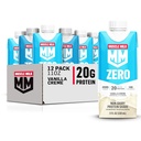 Muscle Milk Zero Protein Shake, Vanilla Crème, 11 Fl Oz Carton, 12 Pack, 20g Protein, Zero Sugar, 100 Calcium, Vitamin A, C & D, 4g Fiber, Energizing Snack, Packating May Vary, 12 Count (Paket 1)