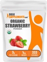 BulkSuplements.com Organic Strawberry Powder - Fruit from Organic Strawberry - No Sugar Added & Gluten Free, 3g per Serving, 1kg (2.2 lbs) (Pack of 1)