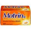 Motrin Ib Ibuprofen Tablets Pain Fever Reliever: 300 Caplets berlapis