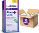 Natrol Sleep + Calm Melonatin 6mg Dengan Ashwagandha, L-Theanine dan Lemon Balm, Tambahan Dietary Untuk Tidur Berbekal dan Tenangkan Pikiran, 30 Kasules, Persediaan 30 Hari (Paket 12)