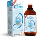 IBShield Tincture 100ml 124; 6 + 3 = 9 Herbs = 124; Iberis Amara, Peppermint, Chamomile, Lemon Balm, Carcorice, Angelica, Celandine & Mary 's Thistle 124; Asli Herbal Formula Supports Wellness