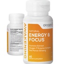 Membangkitkan Suplemen Natural Energy & Focus Nootropic dengan Panax Ginseng, Guarana Extract & Chromium Picolinate: Suplemen Otak untuk Fokus, Energi, Mod & Clarity 124; Gluten Free Vecgie, USA - 60 Caps