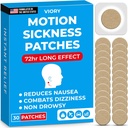 VIORY Motion Sickness Patches for Car and Boat Rides, Ships, Cruise and Airplane & Other Forms of Transport - Travel Essentials, for Dewasa and Kid (30 Count)