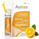 Aurora Nutrasains Mega- Pack Lipomal Vitamin C, Imune Dukungan, 3.000 mg Per Serving, Vegan, Gluten Free, Non-GMO, 10 Single Serve Packets, Orange
