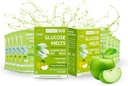 GlPY SOS Melts Made with Dextrose Powder Natural Frue Sugar, Gluctabs, Sports Supplement, Fast Acting Tablets with 10 Individual 15g Servings of Green Apple