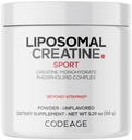 Codeage Lipomar Creatine Powder Suplemen, Creatine Monohydrate 5000mg, Pre Workout & Post Workout - Creatine Unflastine, Micronized Creatine Creatine Powder - Creatine for Sportine - 30 Servis