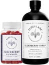 Elderlane Elderberry Syrup dan Elderberry Gummies - Forrenced RD Applials - Ammune Support Suplemen untuk Dewasa dan Anak - 16,9 Oz Syrup dan Gummies 60