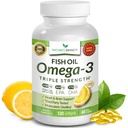Triple Power Omega 3 Pil Minyak Ikan 2400mg 124; 120 Capsules 12.4; Burpless High Potmonse Flavor 126; 864mg EPA 576mg DHA Ultra Liquid Softgels; Brain Joints Eyes Heart Supporent
