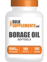 Suflet Minyak BulkSuplements.com Borage Oil - Gluten, 1 Softgel per Serving, 180 Cacah (Paket 1)