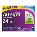 Allegra Dewasa 24 jam Gelcaps Relief Allergy, Non- Drowsy Indoor dan Outdoor Allergy Medicine, 180 mg Fexenadine HCI Antihistamin Pill, 60- Count