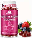 Enzymes Digetical Chewable Gummies: Membantu Infeksi Makanan, Deblolat, dan untuk Digest Dairy, Karbs, Veggies, Protein, Buah-Amylase Protease Lipase Lactase- Tentu Gummies Flamored Flavored. Cacah 60