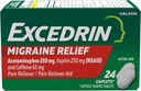 Caplet Relief Migrain Excedrin Caplets untuk Menyebarkan Gejala Migraine - 24 menghitung