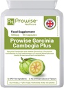 Garcinia Cambogia 1000mg 60 Capsules - UK Manufaktur 124; GMP Standards oleh Layanan Kesehatan Prowise - Cocok untuk Vegetars & Vegan