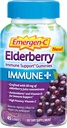 Emergen- C Imune + Elderberry Gummies, 750 mg Vitamin C dengan Vitamin D, Zinc dan Electrolites, Imune Dukungan Dieter Supplemen, Caffeine Bebas, Gluten, Elderberry Flavor - 45 Count
