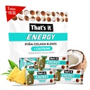 Itu saja. Piña Colada Caffeine Blends Energy Mini Bars Pineapple Coconut (15 Count) AllergyFriend-, non-GMO, Gluten Free Snacks