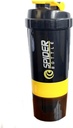 5 Dalam 1 Protein Botol - Seri Profesional Botol Shake untuk Protein Shakes Dan Pra Workout Botol Gym, Dengan Penyimpanan Powder, Pill Tray, Mixing Ball, Piala Shakes (kuning)